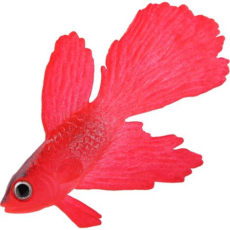 Lustige Silikon-Aquariendekoration, kleiner künstlicher roter Fisch, Aquarienschmuck. Roter Kampffisch.