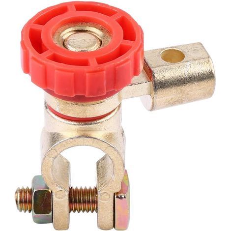 CCYKXA 12V Battery Disconnect Switch, Universal Zinc Alloy Battery Cut-Off Switch Terminal Connection for Car (Red) (1/5)
