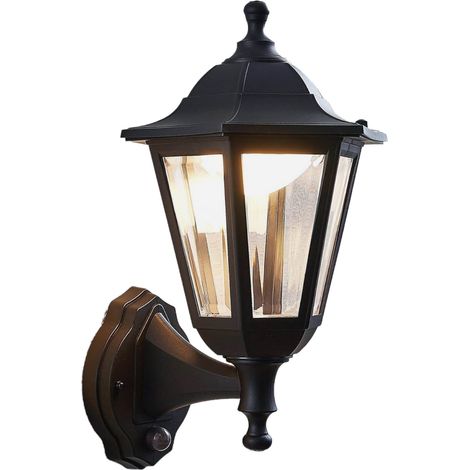 [NEUWERTIG] B-Ware Lindby Außenwandleuchte Iavo LED Gartenlampe mit Bewegungsmelder schwarz 38cm (1/2)