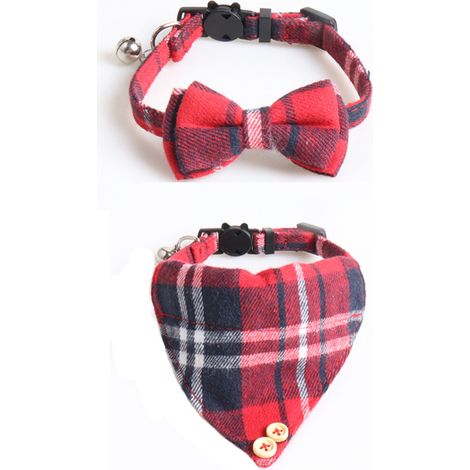 Collier pour chien à carreaux avec nœud, meilleur cadeau pour animaux de compagnie pour chiens mâles de petite, moyenne et grande taille, beige et marron (1/5)