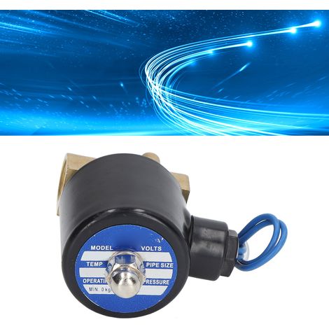 Électrovanne en laiton normalement fermée 2 W pour eau et air, bobine tout cuivre, référence 2W040-10, tension 12 V CC (1/5)
