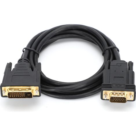 Câble Adaptateur DVI Mâle vers VGA 1080P 2 Mètres pour PC Windows (1/5)