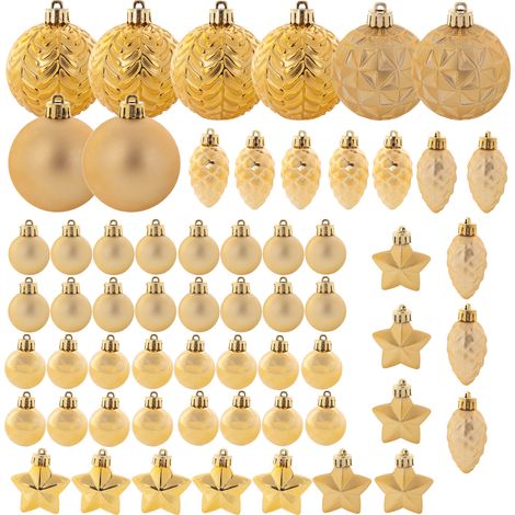Palle di Natale infrangibili Palle di Natale per l'albero di Natale Decorazioni dorate Set da 60 pezzi (1/5)