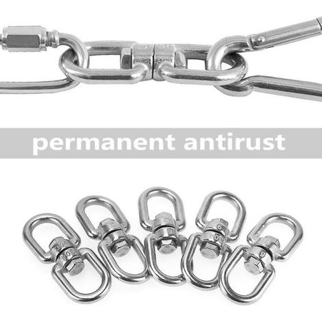 Anneau pivotant à double tête M6, anneau pivotant en acier inoxydable 304, sac de sable, chaîne pour chien, balançoire à suspendre (lot de 5) (1/4)