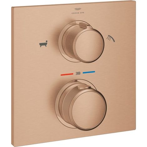 GROHE Thermostat-Brausebatterie Allure 194462, integrierte 2-Wege-Umstellung, Fertigmontageset für Rapido SmartBox, warm sunset gebürstet (1/5)