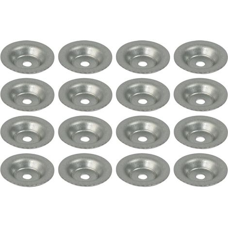 Lot De 16 Coupelles En Acier - Fixation Pour Bâche De Remorque - Diamètre 30 Mm - Hauteur 5 Mm - Trou De Fixation 5 Mm - Compatible Élastique Jusqu’à 8 Mm (1/5)
