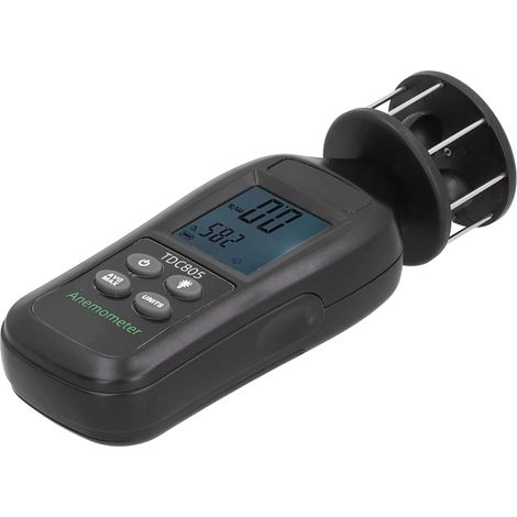 Anémomètre portable à affichage numérique, à turbine 3 coupelles, pour la mesure du vent, de la température et du volume d'air. (1/5)