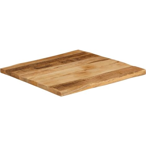Dessus de table  Dessus de bureau  Plateau de table bord vivant 80x80x3,8 cm bois de manguier brut
