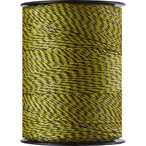 Fil de Clôture Électrique, 1026 m, Corde en Fibre PEHD Tissée et 6 Brins de Fil Acier Inox, Diamètre 3 mm, Conductivité Fiable, Résistant à Rouille, Corde de Clôture pour Chevaux, Bovins, Bétail (1/5)