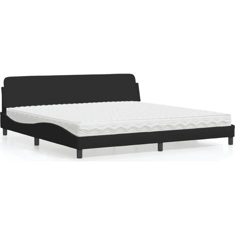 Cama con colchón Dover tela negro 200x200 cm vidaXL (1/5)