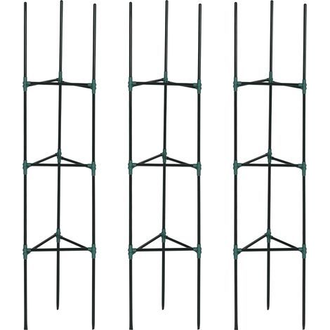 Pflanzenständer. 3er-Set. Modulares Design. Für den Innen- und Außenbereich geeignet. Stahl. Grün. 38 x 38 x 182 cm