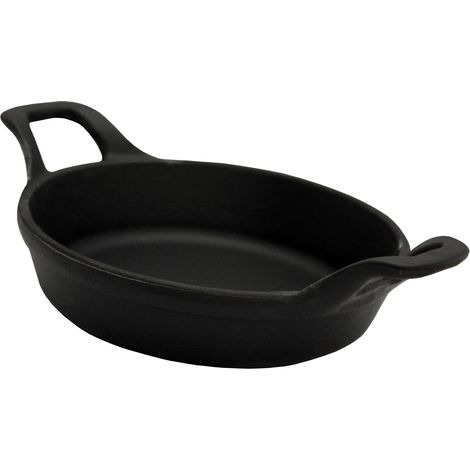 Baumalu - Mini plat à œufs rond en fonte noir mat 16 cm