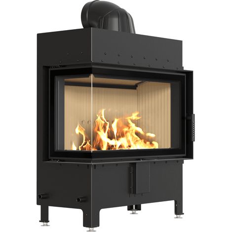 Kamineinsatz aus Stahl KRATKI LUCY links 14 kW Ø 200 mit Türfeder (1/5)