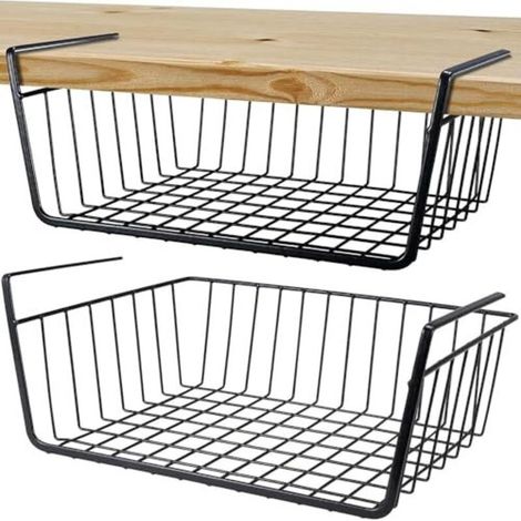 Hängende Aufbewahrungskörbe aus Metall – 2er-Set, ideal für Küche, Büro, Badezimmer und Speisekammer