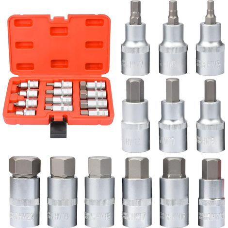 Lot de 12 Embouts Allen   Douille Hexagonale Interne 5 22mm, Outils de Précision pour Mécanique et Électronique