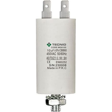 CONDENSATORE DI SPUNTO CON VITE PER MOTORI ELETTRICI 450V -