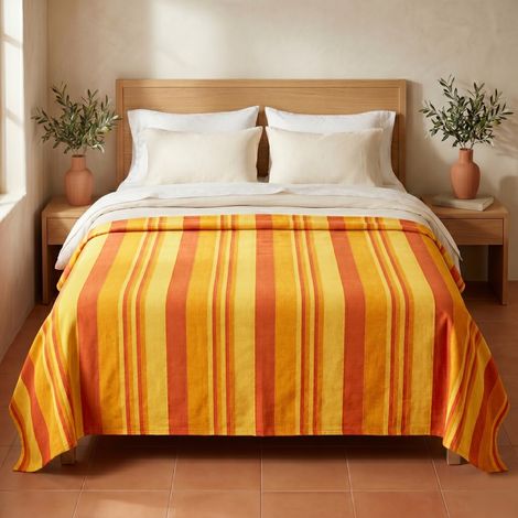 TELO ARREDO COPRITUTTO GRAN FOULARD COPRILETTO COPRIDIVANO KIARA GIALLO 1 PIAZZA (1/5)
