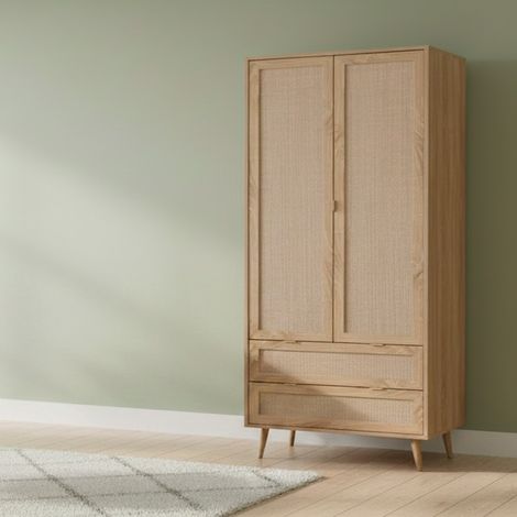 Armadio Bali 60A 2 ante e 2 cassetti effetto vimini (1/5)