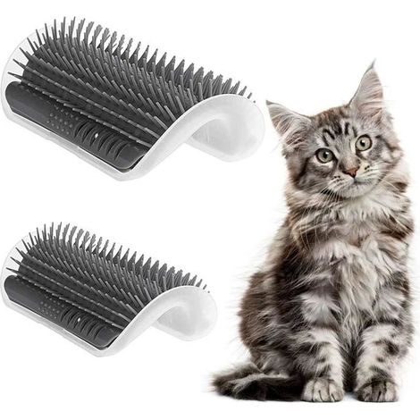 Griffoir d'angle - PZCC - Grande taille - 2 brosses - Peigne - Soin pour chat (1/4)