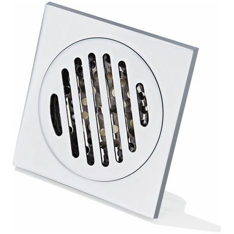 Bonde de douche avec filtre à cheveux, siphon de sol en acier inoxydable épais et carré (1/5)