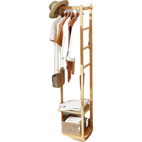 Porte-manteau, Matériau en bambou, Design gain de place, Couleur primaire (1/2)