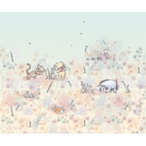 Komar Wandtapete - Disney Winnie the Pooh Flowerfield - 250 x 300 cm - Vlies - für Kinderzimmer (1/3)
