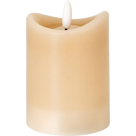 Luxe Collection Natural Glow 2.75x4 Melted LED Candle - Plastic - L7 x W7 x H10 cm - Taupe