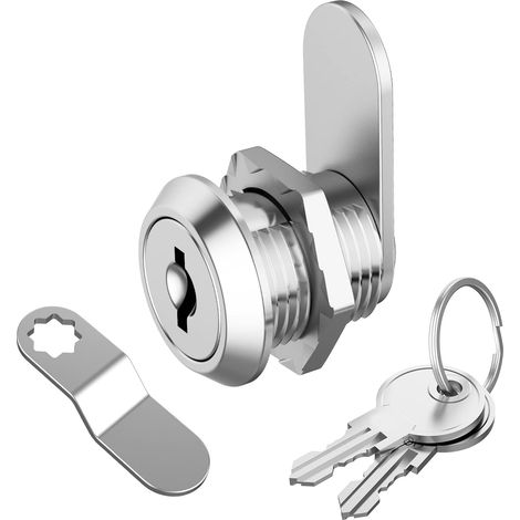 Lot de 1 verrou d'armoire avec clé de 1,6 cm – Serrure à came à clé identique pour porte de rangement, tiroirs, boîte à outils, boîte aux lettres, porte de camping-car, en alliage de zinc (1/5)