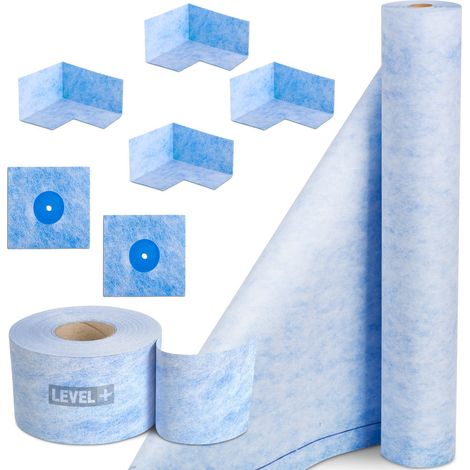 LEVEL+ Bandset Dusche Balkon Dichtband Dichtbahn Duschelement Ecken Profi Set B17 (1/5)