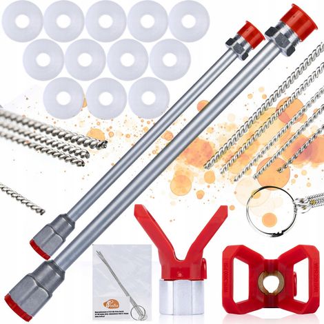 Rosfix Set Spritzlanze 50 cm & 100 cm – 7/8" Gewinde, 290 bar Mit 5 Reinigungsnadeln, 12 Dichtungen, Düsenhalter Zubehör für Farbspritzgerät & Airlessgerät (1/5)