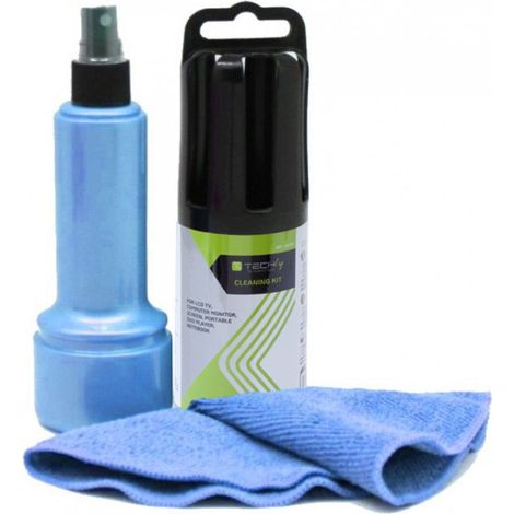 Techly ICSB-CS5005BLTY kit de limpieza para computadora Universal Paño seco y espray para limpieza de equipos 150 ml