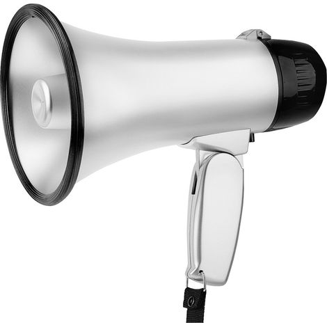 Haut-parleur mégaphone - Cri + alarme + enregistrement (240 secondes) -Argent