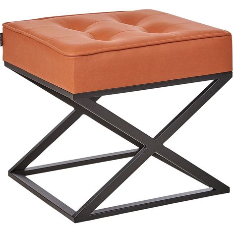 Footstool MURDO Faux Leather Orange (1/5)