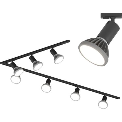 Binario top light mono amoskit 300l e27 led lampada soffitto faretti spot orientabili moderno classico, colore nero