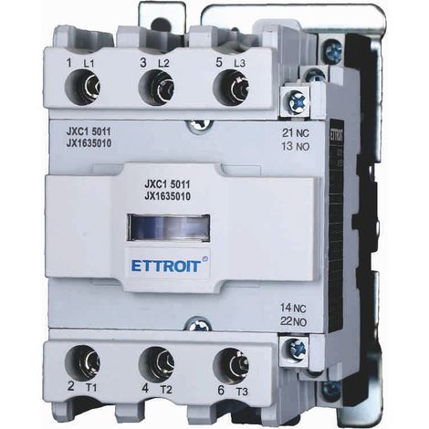 ETTROIT JX1635010 Contacteur triphasé AC 24V 50/60Hz Bobine 3P 3 pôles Normalement ouvert Ie 50A Ue 380V (1/3)