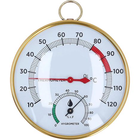 Thermomètre Hygromètre 2 en 1 pour Sauna, Affichage Mural en Verre Transparent, Monture en Aluminium (1/5)