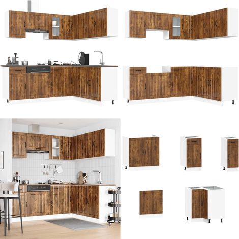vidaXL 11-tlg. Küchenschrank-Set Kalmar Räuchereiche Holzwerkstoff (1/5)
