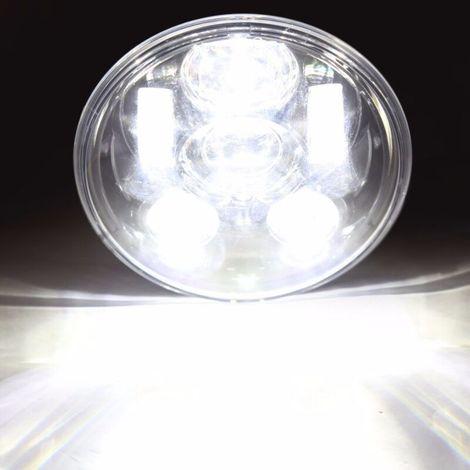 Vordere Scheinwerferlampe für Harley-Davidson 883, modifiziert, 5,75 Zoll, H4-Birne mit Doppellicht (Fern- und Abblendlicht), Marke deng ALOVEZ