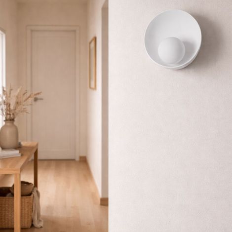 Aplique pared mid-century globo cristal blanco G9 (1/5)