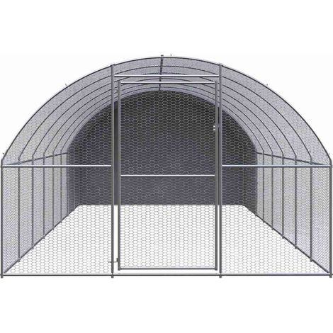 Maison Exclusive - Gabbia per Polli da Esterno 3x8x2 m in Acciaio Zincato (1/5)