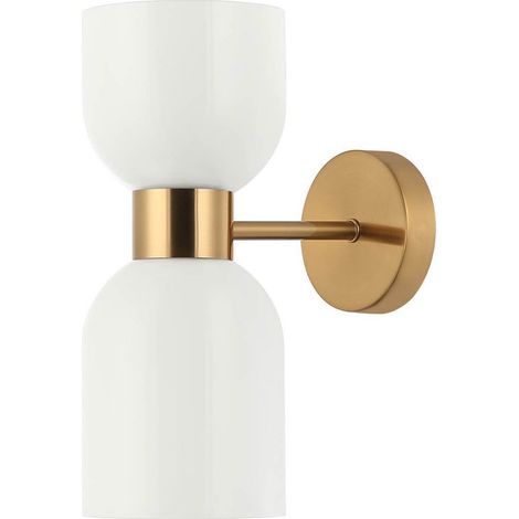 Italux Monza lámpara de pared blanco y cobre 28,5 cm