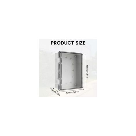 Boite de Derivation Electrique IP65, 150x100x70 mm Boîte de Jonction Etanche avec Couverture PC Transparent, ABS Boite de Derivation Etanche Exterieur pour une Utilisation Extérieur (1/5)
