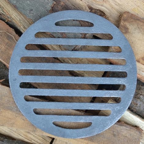 SEZAM - Grille de four Ø24,5 cm en fonte, grille de cheminée ronde, grille à cendres, grille de table pour poêle à bois, grille de four, grille de cheminée (1/5)
