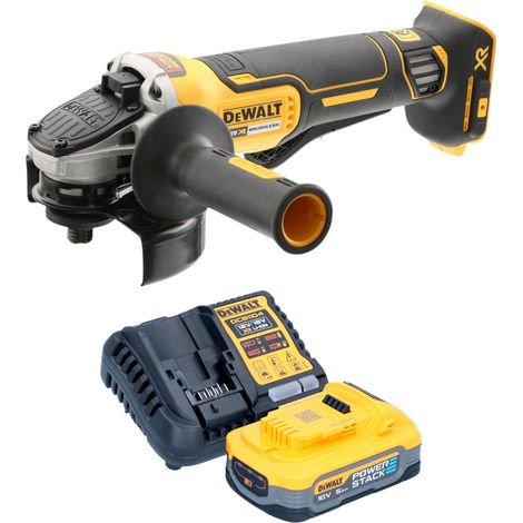 Smerigliatrice angolare a batteria DeWalt DCG 406 H1 18 V 125 mm Brushless + 1x batteria Powerstack 5,0 Ah + caricabatteria (1/4)