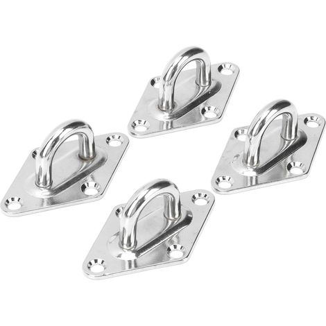 Dilwe 4Pcs Eye Plate, Acier Inoxydable 8mm Boat Eye Plate Marine Hardware Yacht Accessoires Large ApplicationLa Navigation de Plaisance (1/5)