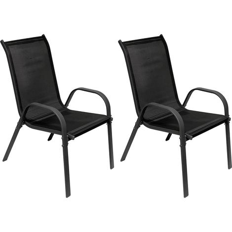 2 Stück Stapelsessel KD Metall - Textilen schwarz-DMC330880-2 (1/3)