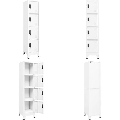 Schließfachschrank Weiß 38x45x180 cm Stahl - Metallschrank - Schliessfachschrank - Bürobedarf - Aufbewahrungsbox - Garderobe - Home & Living (1/5)