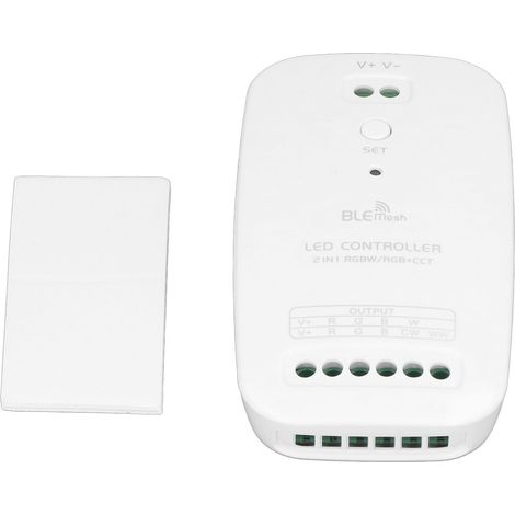 Contrôleur LED DC9V-24V Bluetooth Mesh RGB CCT 2 en 1, transmission automatique, signal stable pour maison, hôtel ou garage