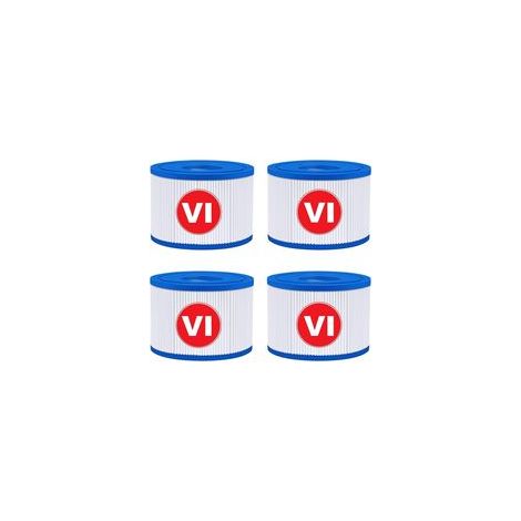 VI Filtre pour Spa, VI Filtre Cartouche Piscine Filtrantes, Cartouche VI Filtrante- Compatible avec Bestway 58323E, Compatible avec Coleman Saluspa 90427E, Compatible avec Lay-Z-Spa (4PCS) (1/4)