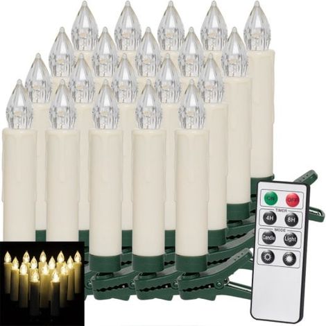 20 Bougies LED Blanc Chaud pour Sapin de Noël : Télécommande incluse (1/5)